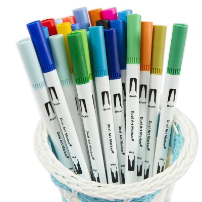 100 Colors Dual Tip Art Brush Water Color Marker Pen Gifts Pens Stationery Set